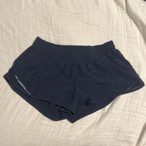 Navy LuLuLemon 2.5” Hotty Hot Shorts